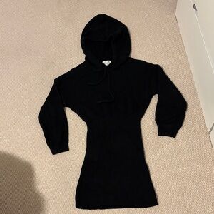 Black Hooded Knit Dress